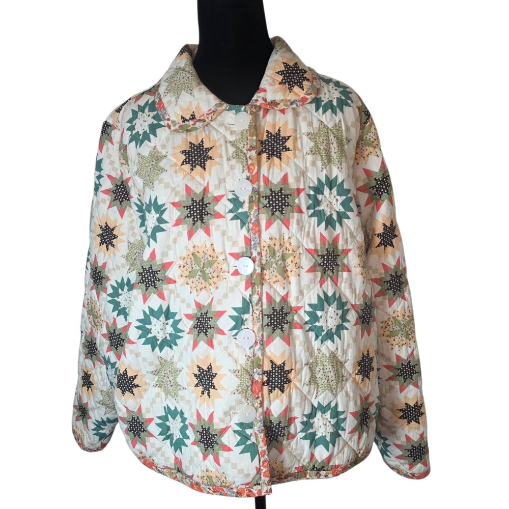Universal Thread Womens XL Starburst Quilted Jacket Boho Cottagecore Floral